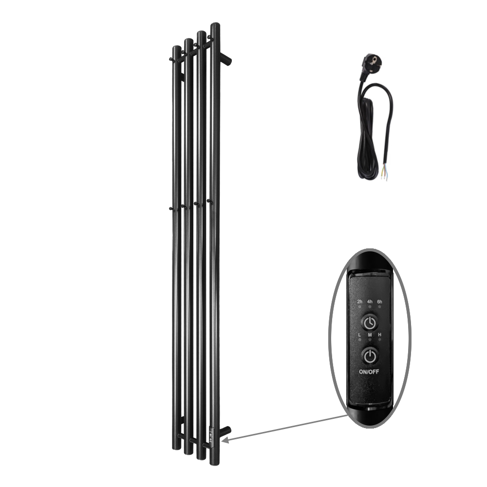 Полотенцесушитель Проксима Круг (электро.) 21х150 (скр.монтаж, унив.подкл., Черный, Альтасан